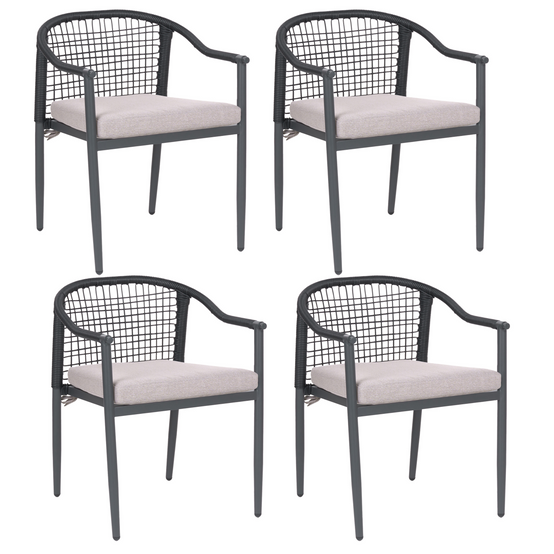 Chaise de jardin Aluminium Noir OZZERO - Beliani - Image 1