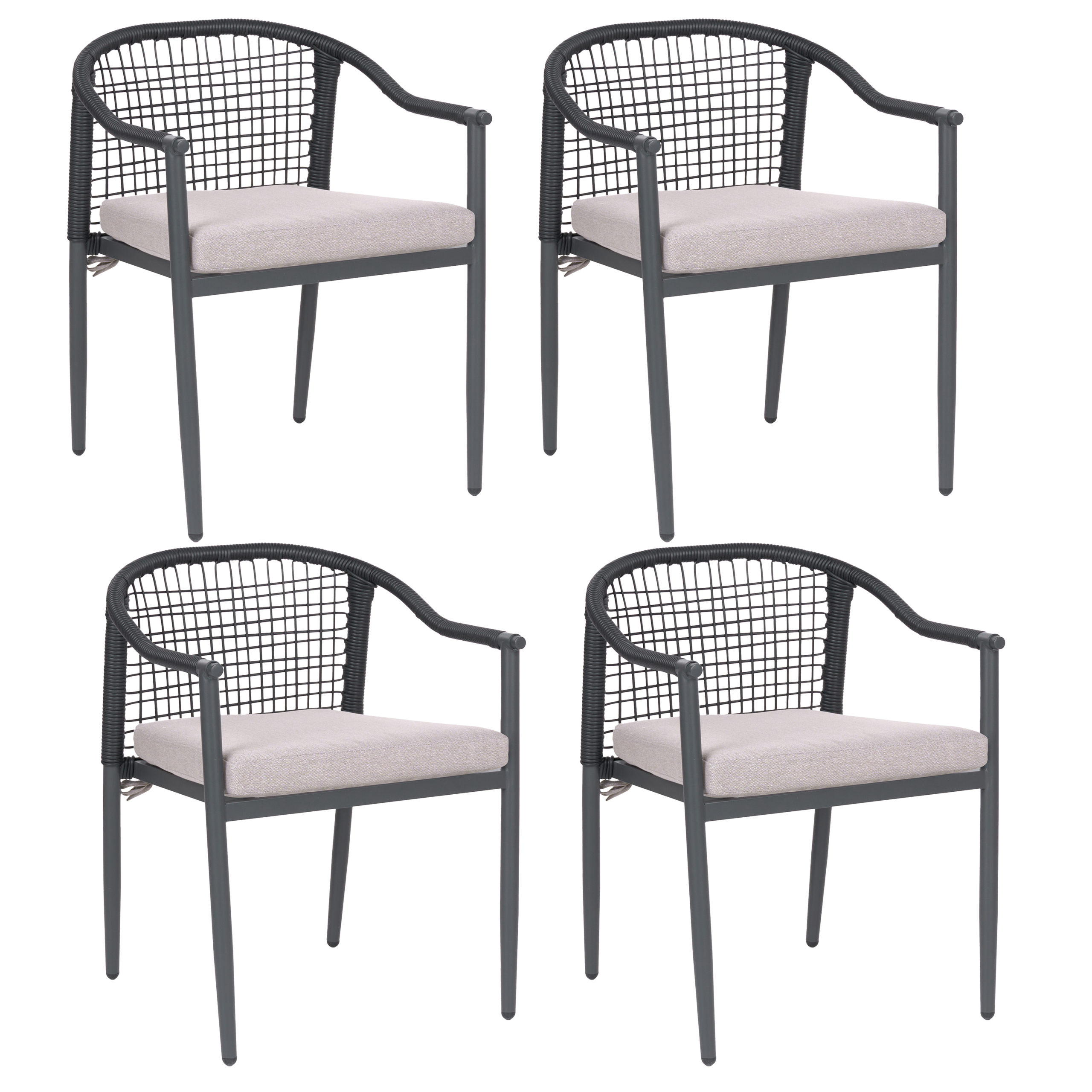 Chaise de jardin Aluminium Noir OZZERO - Beliani - Image 1
