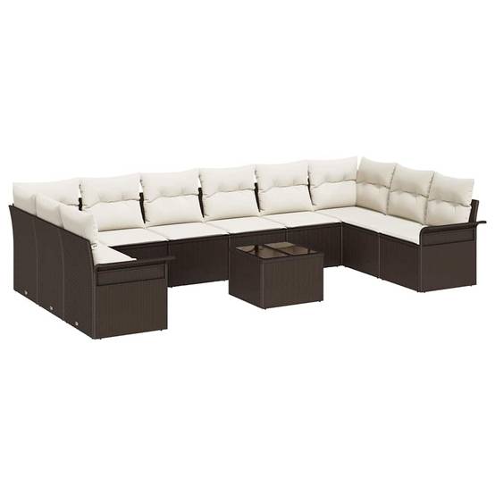 Salon de jardin 11pcs Polyrotin Modulable Confortable Marron – ComfortXL Outdoor Living - Image 2