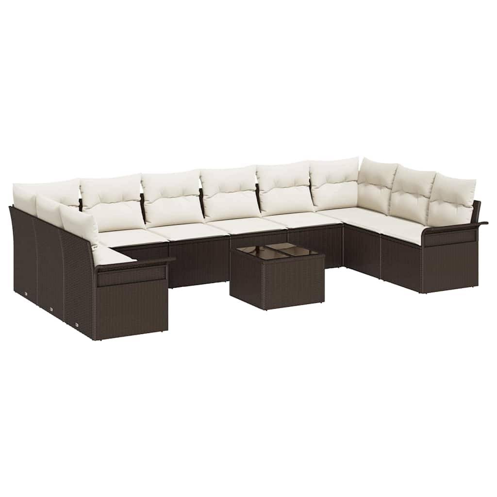 Salon de jardin 11pcs Polyrotin Modulable Confortable Marron – ComfortXL Outdoor Living - Image 2