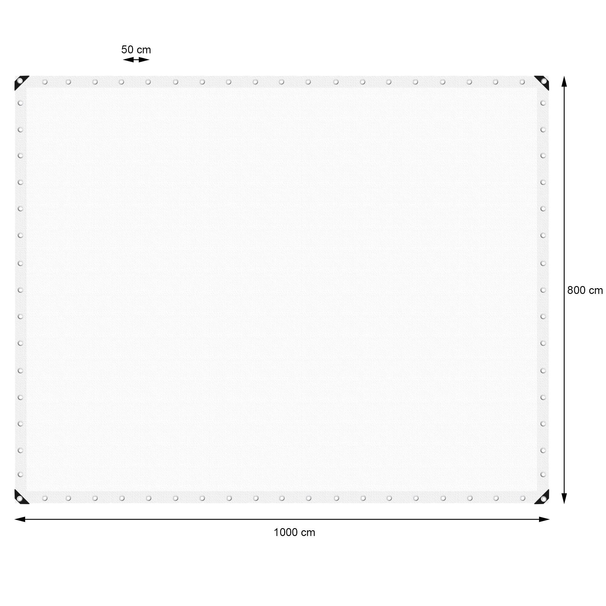 Ecd-Germany - Bâche de Protection Imperméable à l'Eau avec Oeillets - 8x10 m 80m² 260g/m² - Polyéthylène PE Blanc - Résistant à la Moisissure - Imagen 5