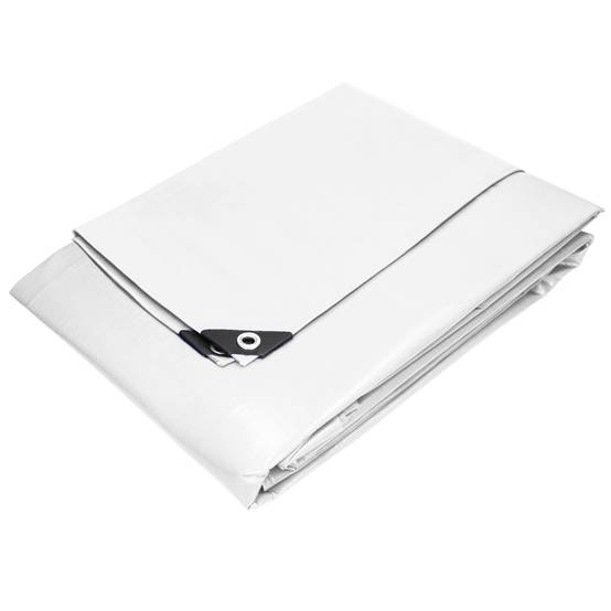 Ecd-Germany - Bâche de Protection Imperméable à l'Eau avec Oeillets - 8x10 m 80m² 260g/m² - Polyéthylène PE Blanc - Résistant à la Moisissure - Imagen 1