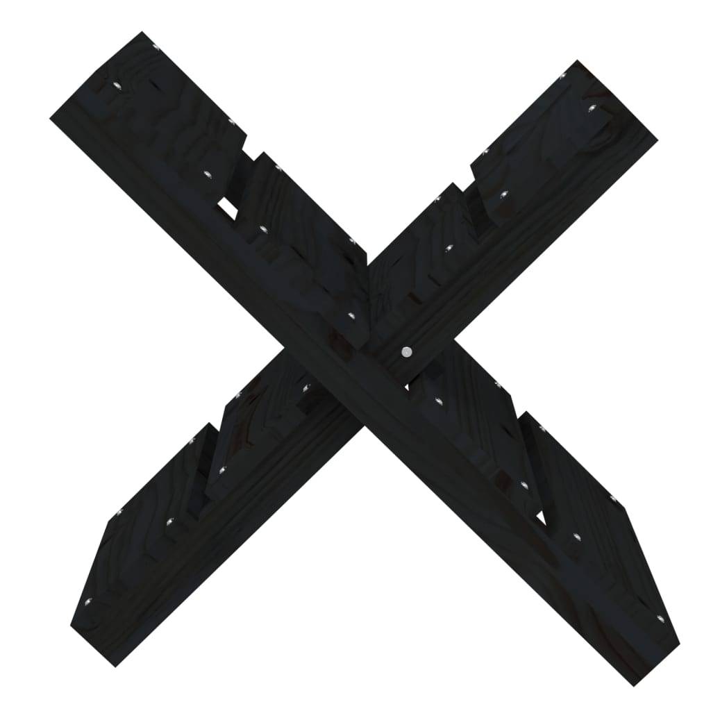 Porte-bûches moderne en bois de pin massif Stockage à bois pour intérieur 47x39,5x48 cm Noir - ComfortXL Outdoor Living - Image 5