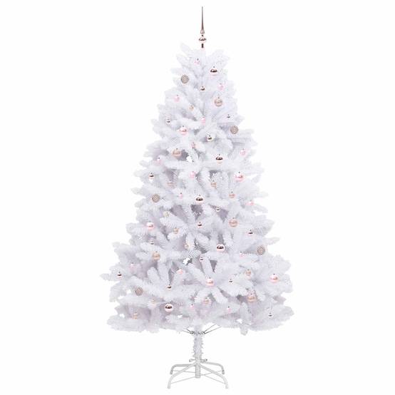 Sapin de Noël | Arbre de Noël Artificiel à Branches Articulées Blanc 240 cm Maison Chic - Image 4