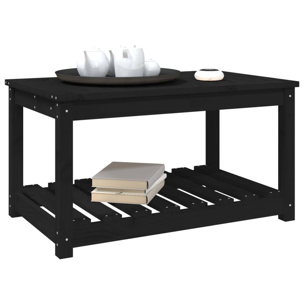 ComfortXL - Table de Salon de Jardin Noire avec Étagère 82,5x50,5cm en Bois de Pin – ComfortXL Outdoor Living - Image 4