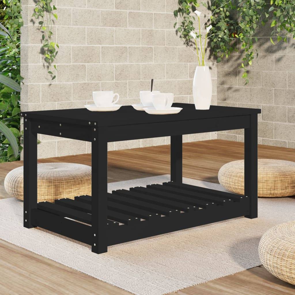 ComfortXL - Table de Salon de Jardin Noire avec Étagère 82,5x50,5cm en Bois de Pin – ComfortXL Outdoor Living - Image 3