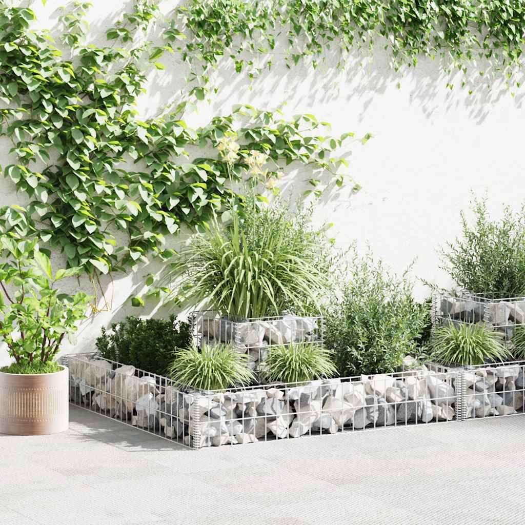 Jardinière en gabion Acier galvanisé 120 x 120 x 20 cm - PANGIVO - Image 1