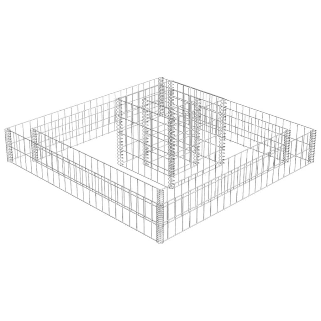 Jardinière en gabion Acier galvanisé 120 x 120 x 20 cm - PANGIVO - Image 2