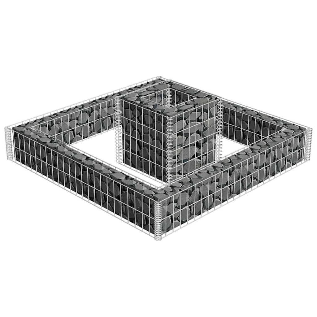 Jardinière en gabion Acier galvanisé 120 x 120 x 20 cm - PANGIVO - Image 4