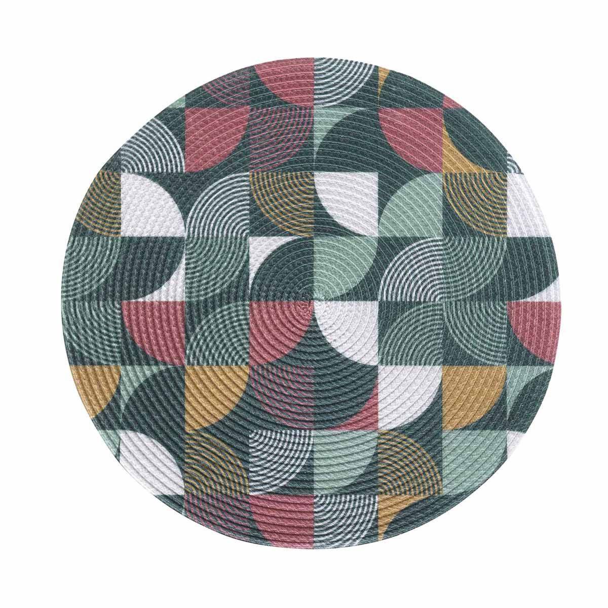 Set De Table Rond 38 Cm Pvc Tortilla Menthe - Set de table