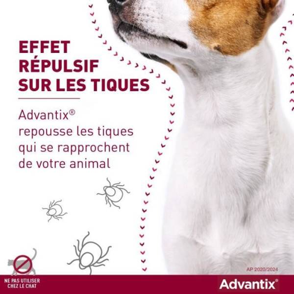 Advantix - ADVANTIX Chien Solution Antiparasitaire Race Moyenne 10 a 25kg 6 pipettes - Image 4
