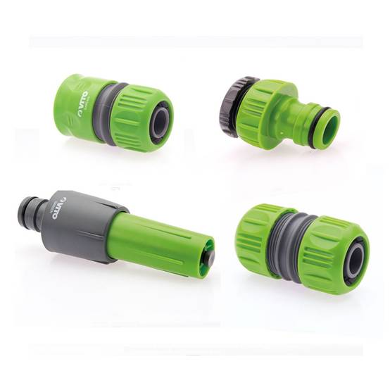 Kit arrosage 4 pieces diam 25-1" lance multi jet + nez de robinet + raccord rapide + embout raccord VITO - Image 1