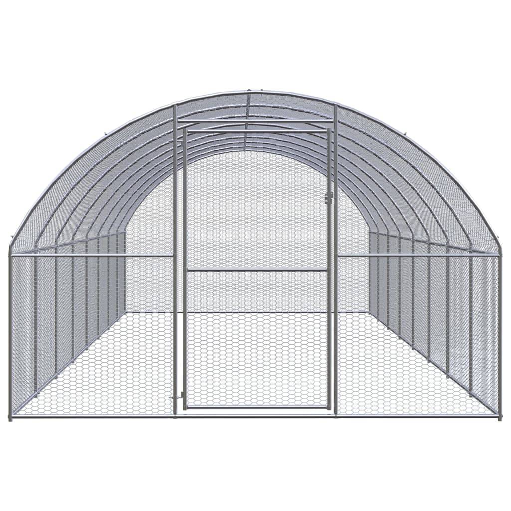 Poulailler extérieur Acier galvanisé Enclos grillagé pour jardin 3x8x2 m – ComfortXL Outdoor Living - Image 2