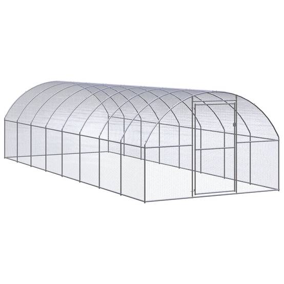 Poulailler extérieur Acier galvanisé Enclos grillagé pour jardin 3x8x2 m – ComfortXL Outdoor Living - Image 1