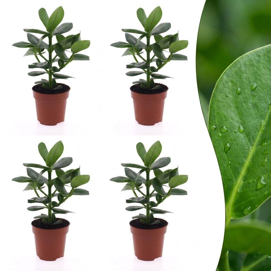 La Green Touch - Clusia rosea Princess - Arbre autographe - Lot de 4 plantes - Pot Ø12 cm, H 40 cm - Image 1