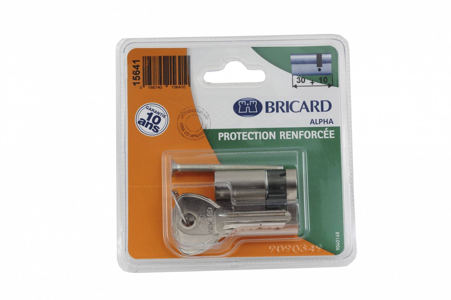 Cylindre de serrure BRICARD alpha L.30 + 10 mm - Image 2