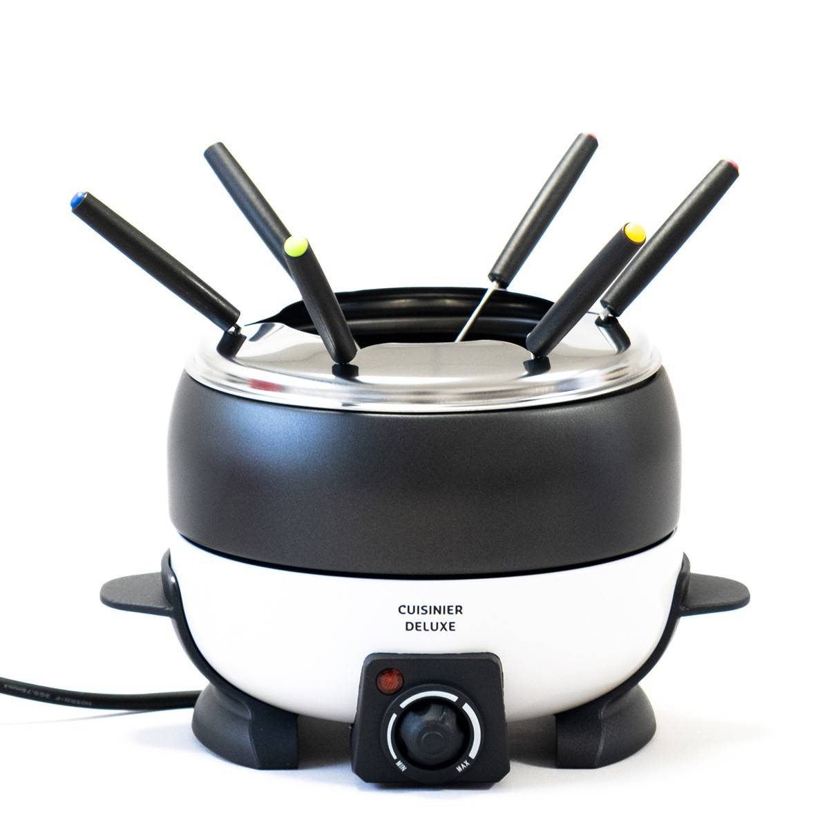Appareil à fondue électrique 6 pers.800W Cuve 2L Anti-adhésif + 6 Fourchettes Inox Cuisinier DELUXE - Imagen 1