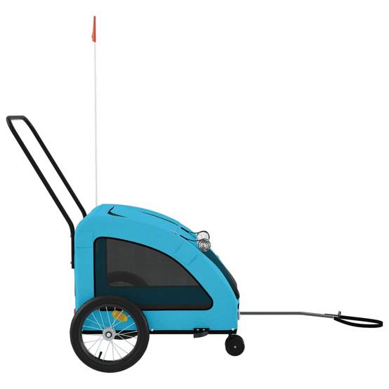 Remorque de vélo pour animaux tissu Oxford et fer bleu 124.5 x 63.5 x 66 cm - PANGIVO - Image 6