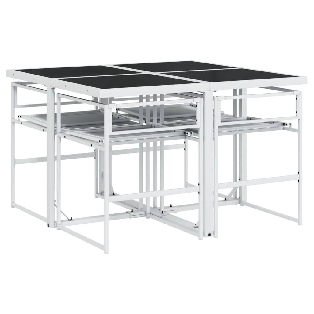 Vidaxl - Ensemble à manger de jardin avec coussins 5 pcs-Salons de jardin blanc textilène 631520 - Image 8
