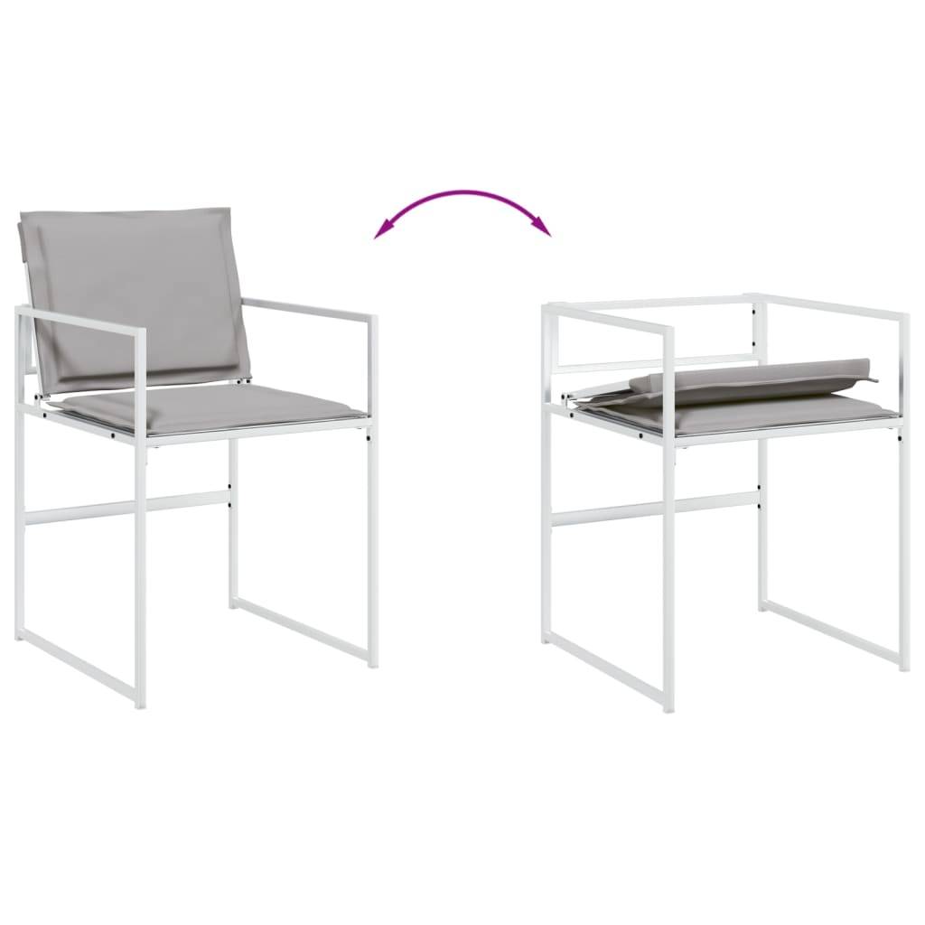 Vidaxl - Ensemble à manger de jardin avec coussins 5 pcs-Salons de jardin blanc textilène 631520 - Image 5