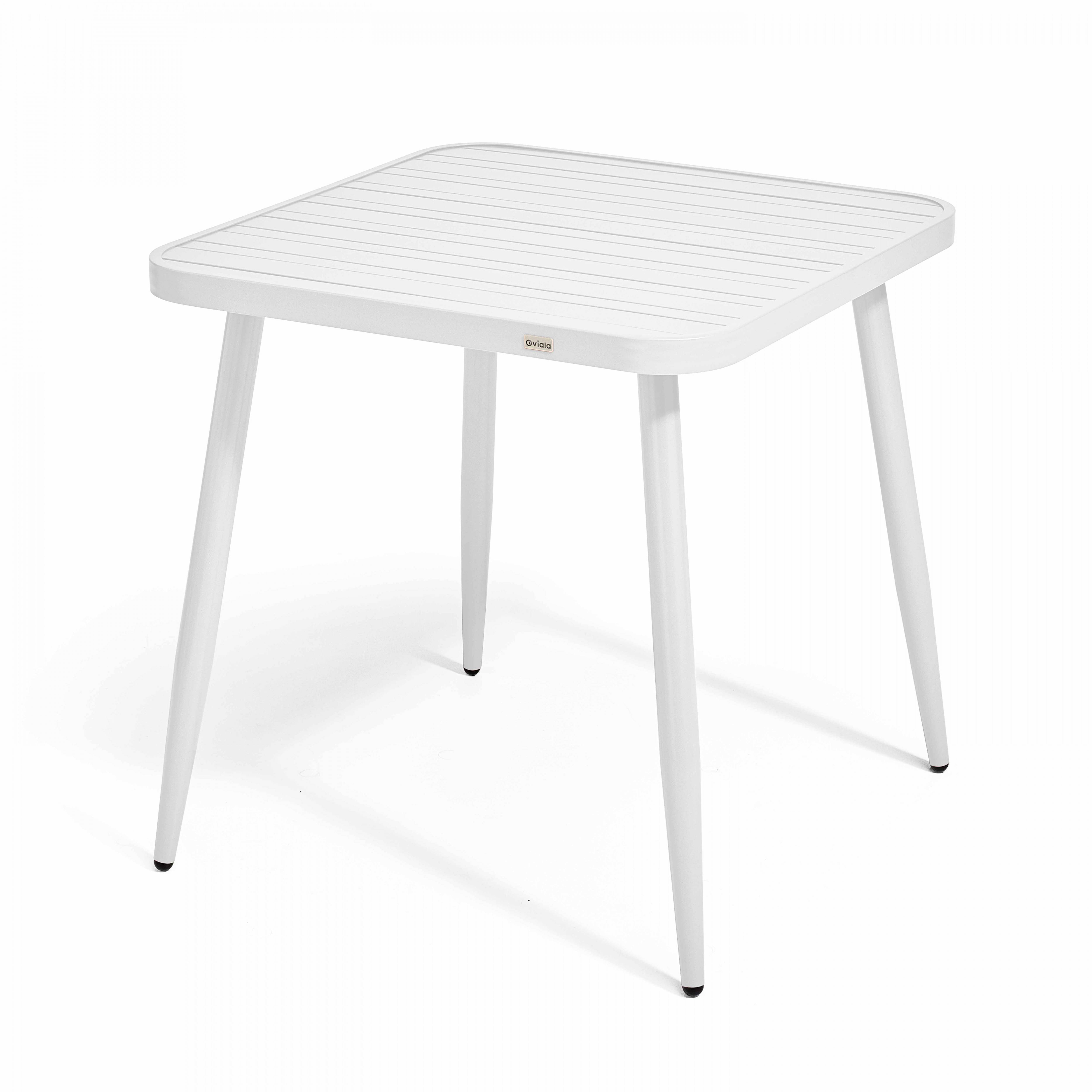 Oviala - Ensemble table de jardin et 4 fauteuils en aluminium blanc Bristol - Oviala - Imagen 2