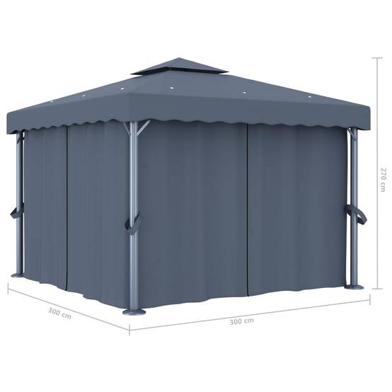 Tonnelle Aluminium Anthracite 3 x 3 x 2.65 m - PANGIVO - Image 6