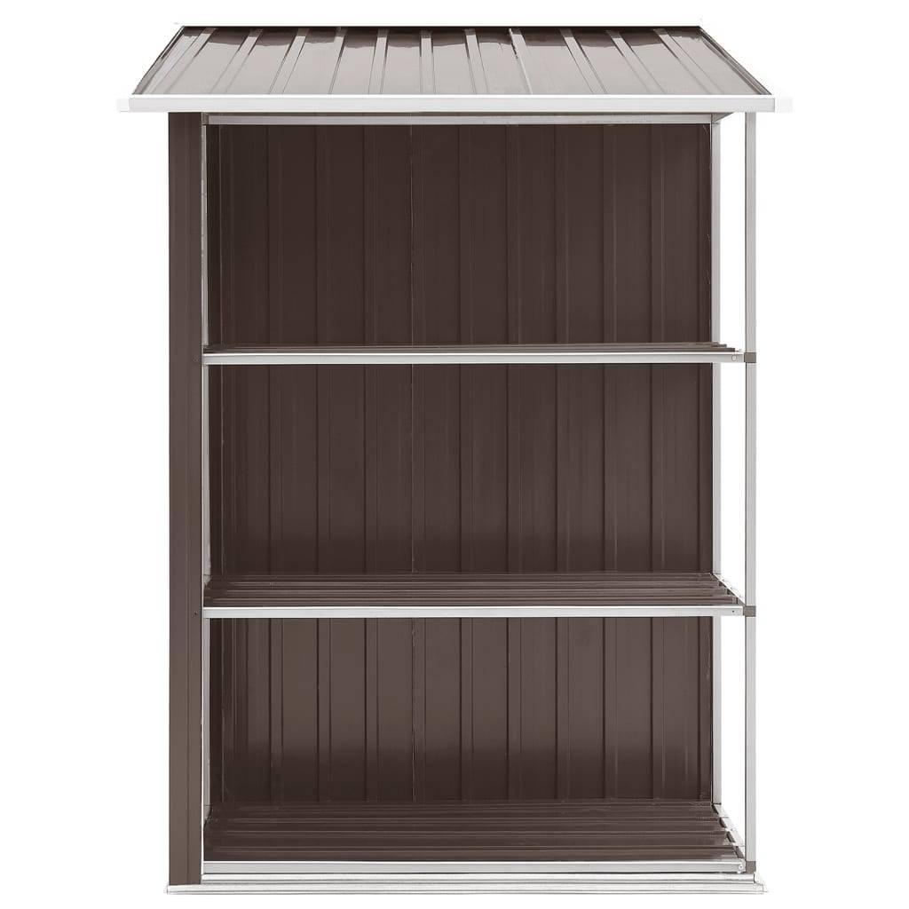 Abri de jardin cabane cabanon maison de stockage remise extérieur hangar outils robuste avec étagère 205 x 130 x 183 cm Fer marron - Image 5