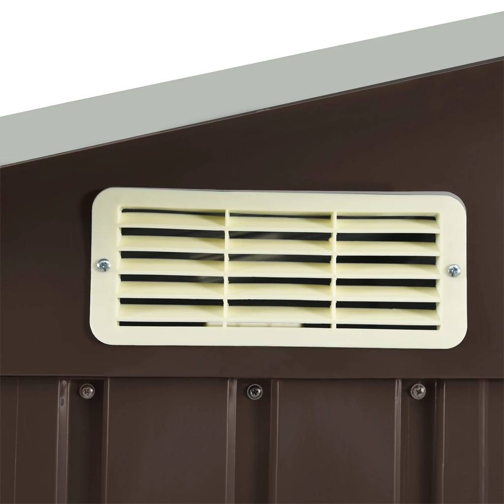 Abri de jardin cabane cabanon maison de stockage remise extérieur hangar outils robuste avec étagère 205 x 130 x 183 cm Fer marron - Image 6