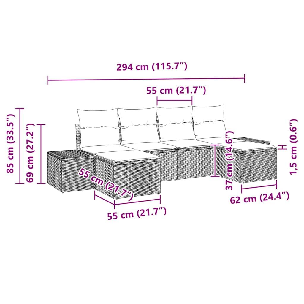 Vidaxl - Ensemble de canapé de jardin 4 pcs Noir et Crème polyrotin vidaXL 3355836 - Image 3