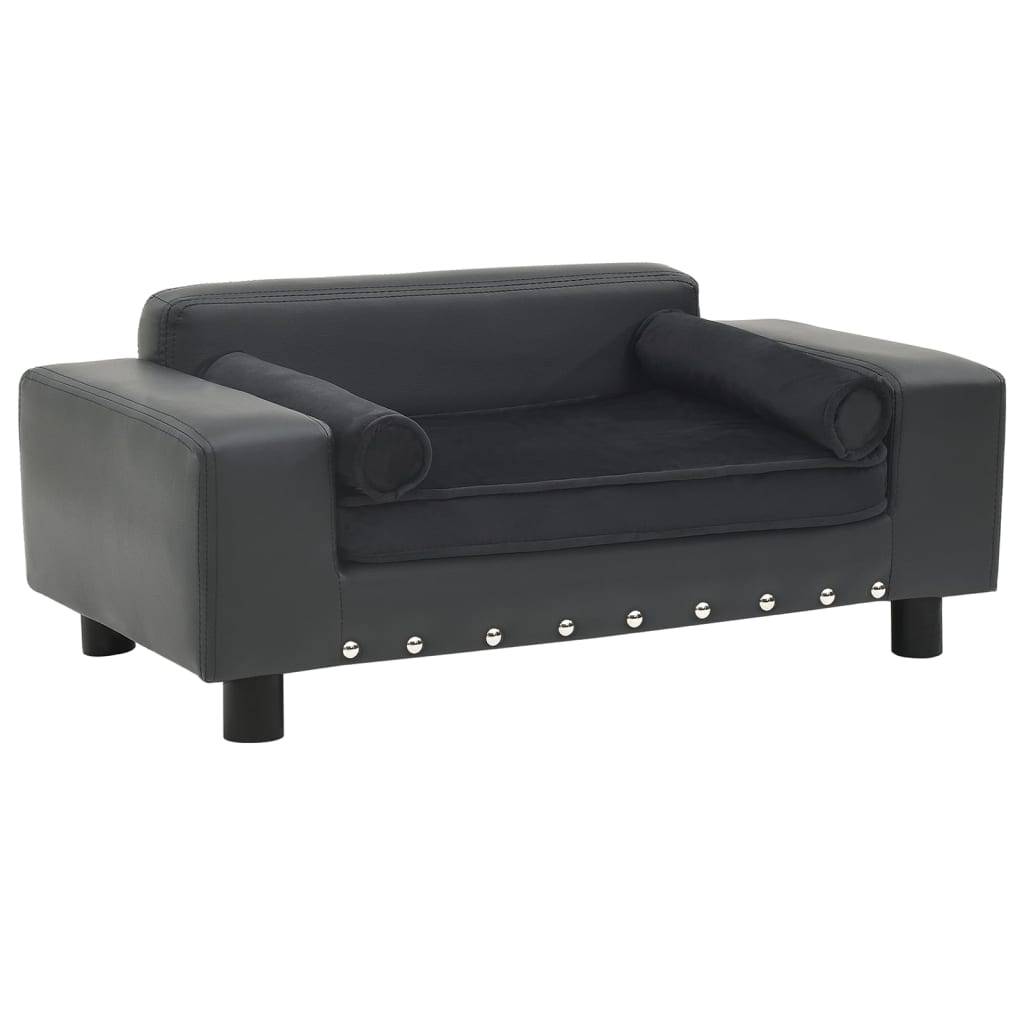 Vidaxl - Canapé pour chien Gris foncé 81x43x31 cm Peluche et similicuir vidaXL 171044 - Imagen 1