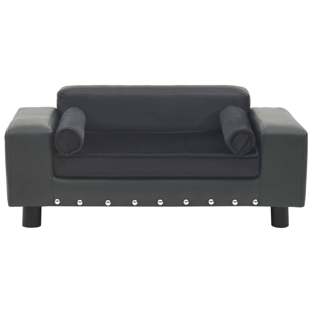 Vidaxl - Canapé pour chien Gris foncé 81x43x31 cm Peluche et similicuir vidaXL 171044 - Imagen 2
