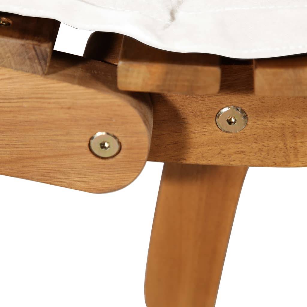 Helloshop26 - Lot de deux chaises longues et coussins crème blanc bois massif acacia - Imagen 7