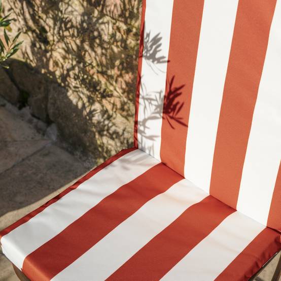 Home Maison - Coussin de fauteuil assise et dossier imperméable à rayures ARCACHON - HOME MAISON - Polyester - Terracotta - Image 4