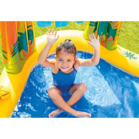 Intex - Aire de jeux gonflable - INTEX - Jurrasic - 272 Litres - 2 ans et + - 249 x 191 x 109 cm - Inclus : 6 balles colorées - Image 3