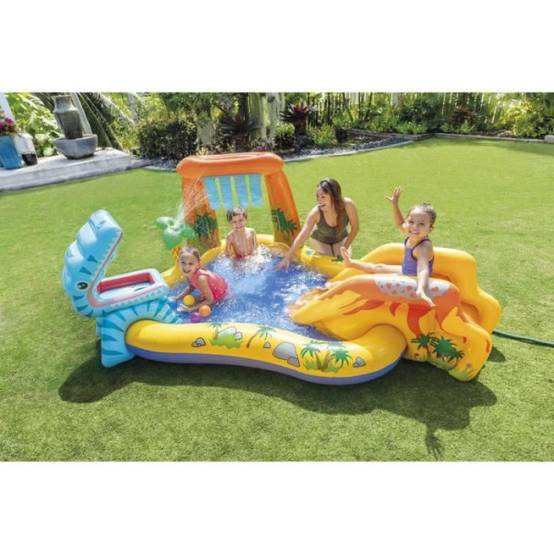 Intex - Aire de jeux gonflable - INTEX - Jurrasic - 272 Litres - 2 ans et + - 249 x 191 x 109 cm - Inclus : 6 balles colorées - Image 5