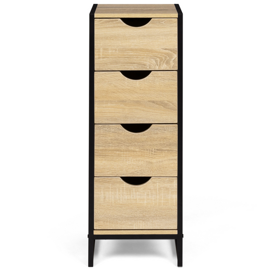 Meuble d'appoint 4 tiroirs DETROIT 30 cm chiffonnier pour entrée salle de bain design industriel - Image 3