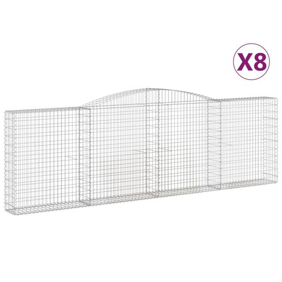 Vidaxl - Paniers à gabions arqués 8 pcs 400x30x120/140 cm Fer galvanisé vidaXL 3146885 - Image 2