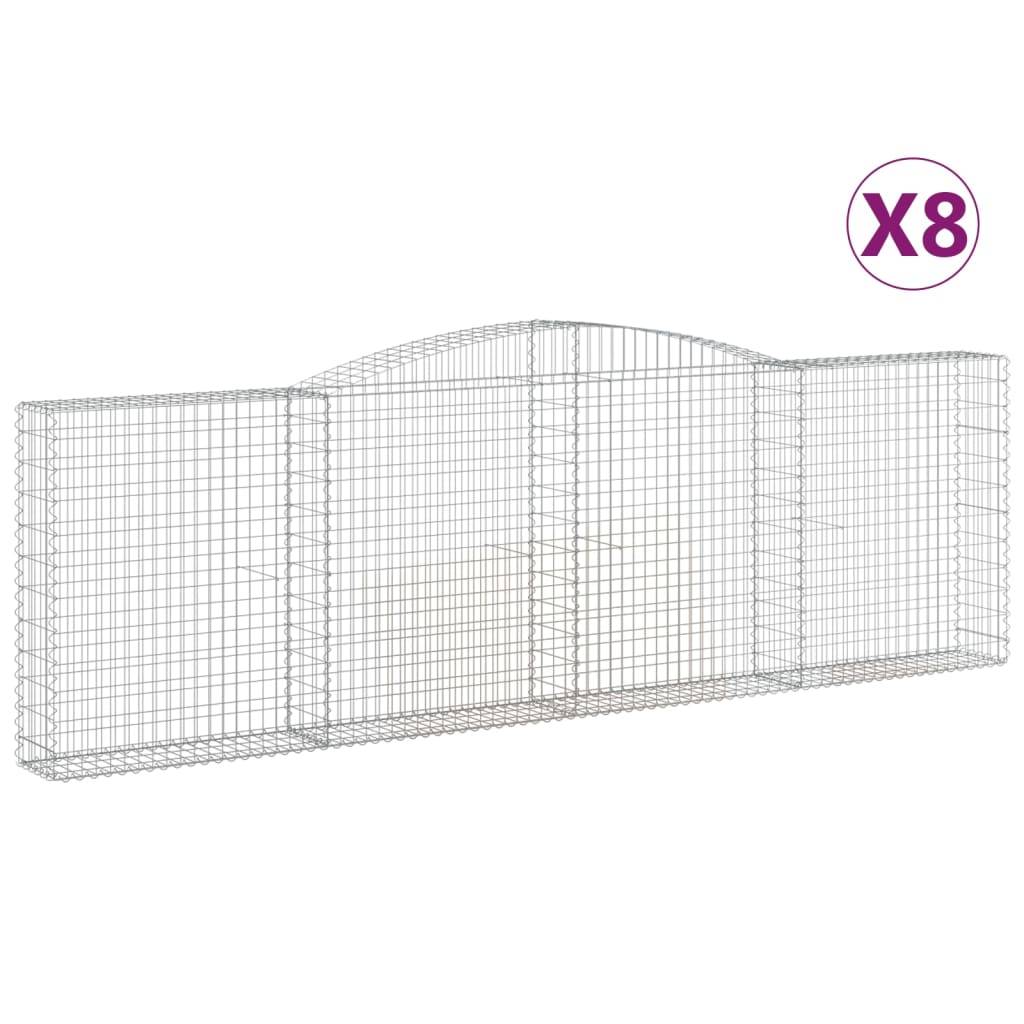 Vidaxl - Paniers à gabions arqués 8 pcs 400x30x120/140 cm Fer galvanisé vidaXL 3146885 - Image 2