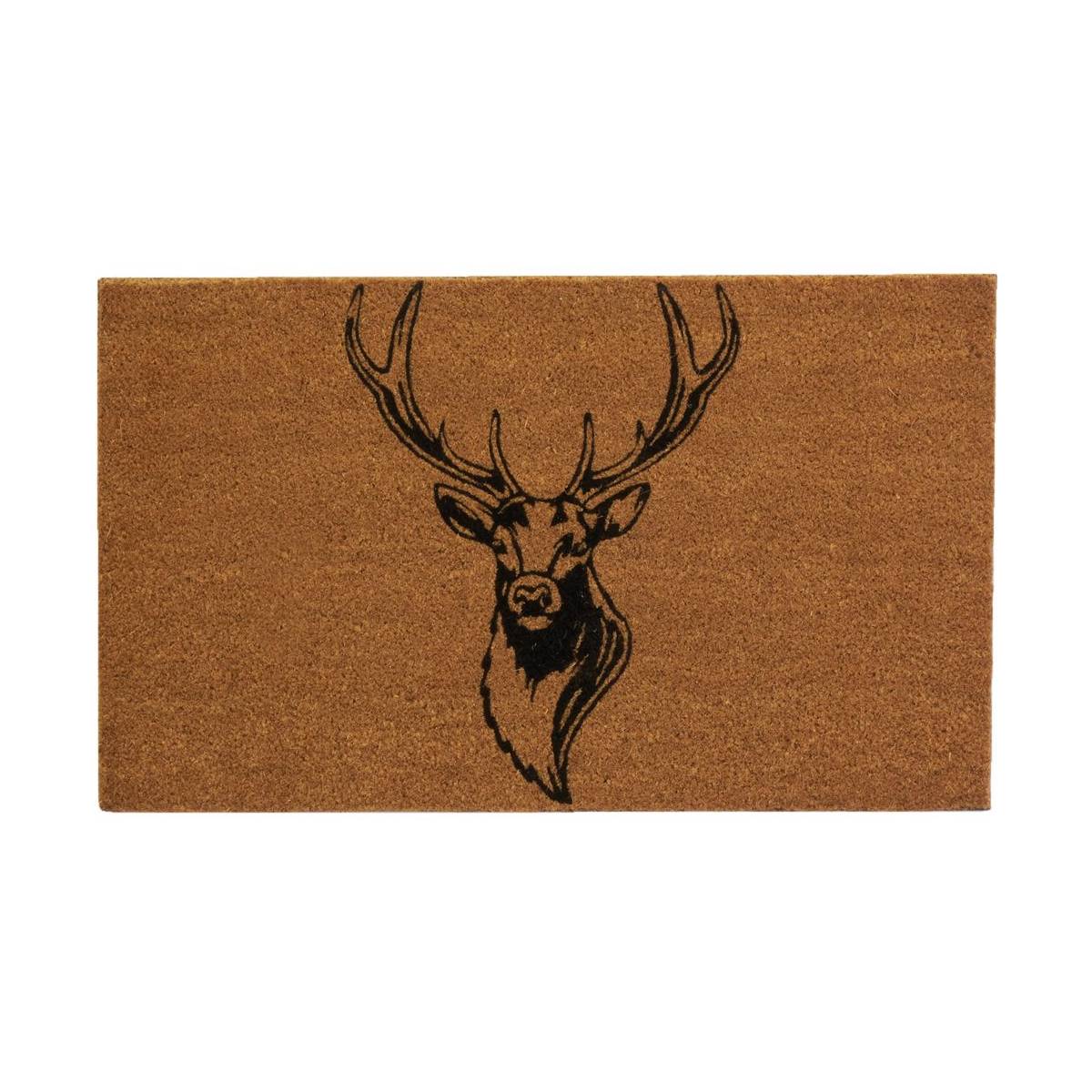 Aubry Gaspard - Paillasson coco intérieur extérieur 75 x 45 cm Tête de cerf contours - Imagen 1