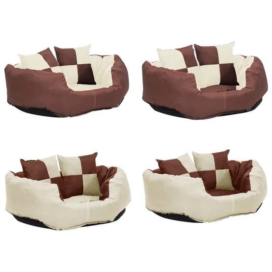 Vidaxl - Coussin réversible lavable de chien Marron et crème 65x50x20 cm vidaXL 171211 - Imagen 6