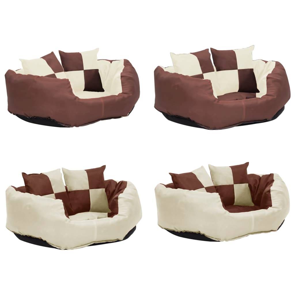 Vidaxl - Coussin réversible lavable de chien Marron et crème 65x50x20 cm vidaXL 171211 - Imagen 6