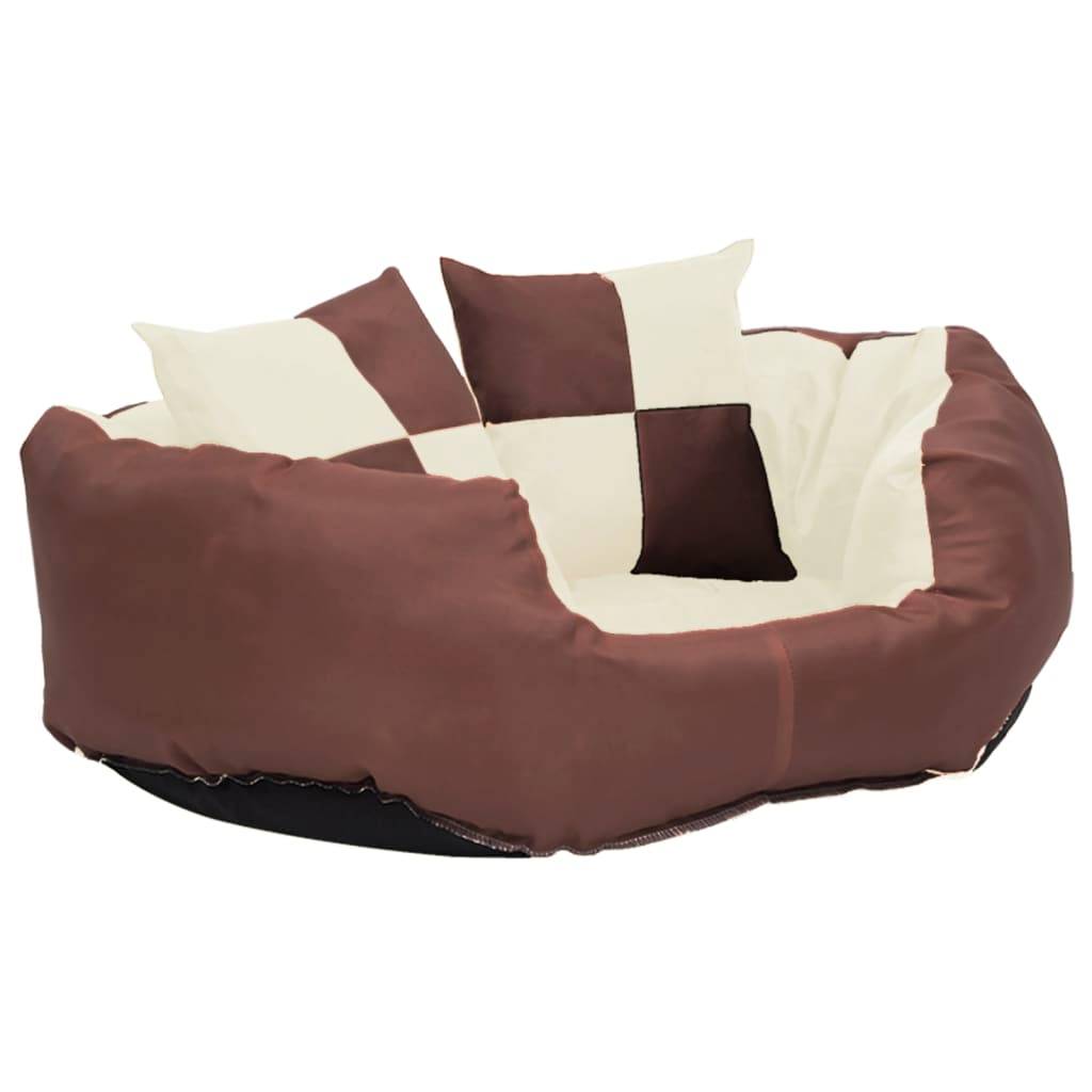 Vidaxl - Coussin réversible lavable de chien Marron et crème 65x50x20 cm vidaXL 171211 - Imagen 2
