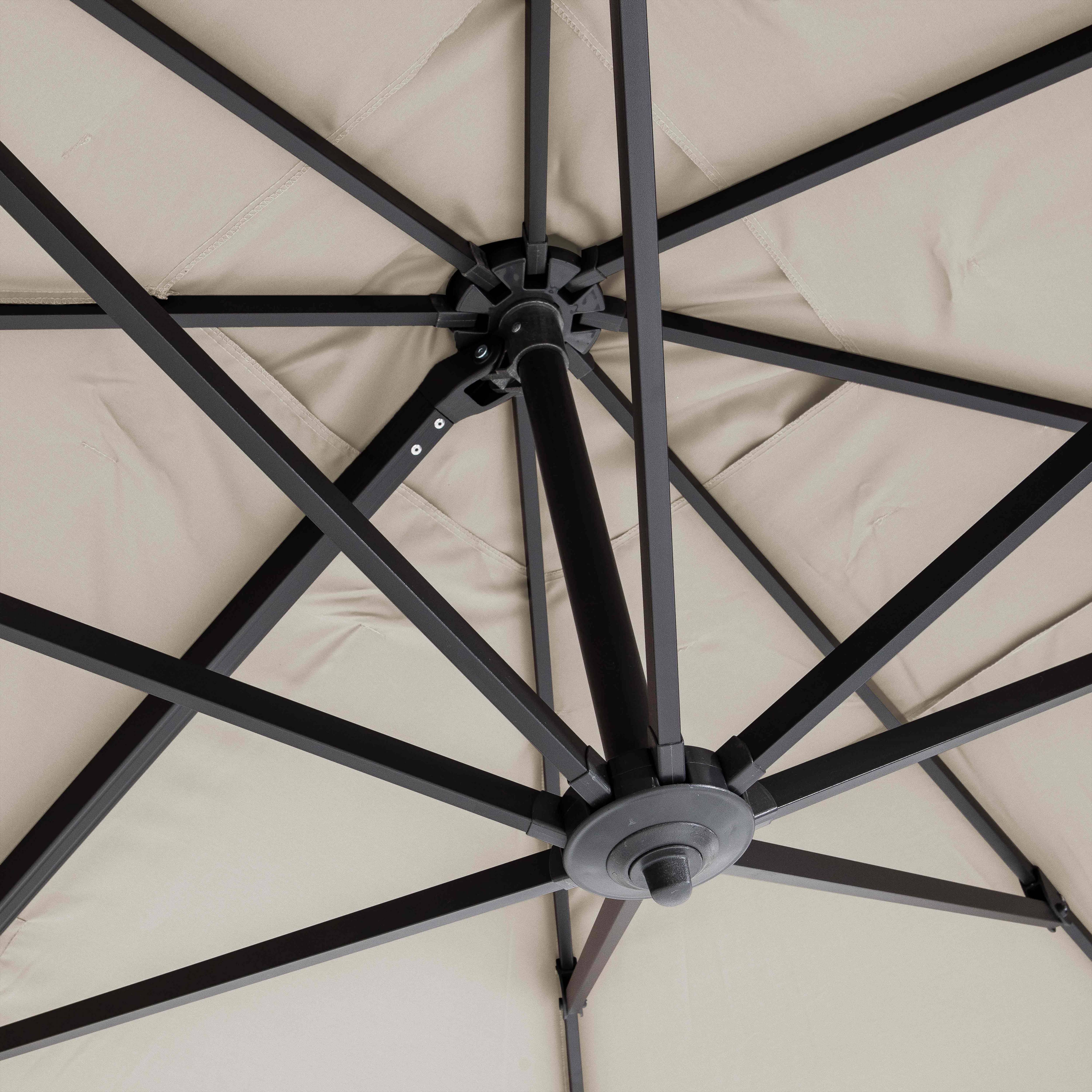 Oviala - Parasol déporté inclinable et rotatif 2x3 m et 4 dalles lestées blanc Amalya - Oviala - Imagen 6