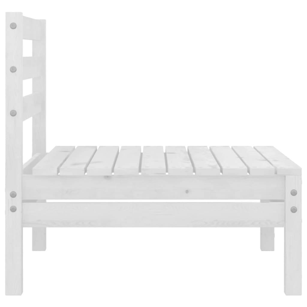 Helloshop26 - Salon de jardin meuble d'extérieur ensemble de mobilier 4 pièces blanc bois de pin massif - Imagen 6