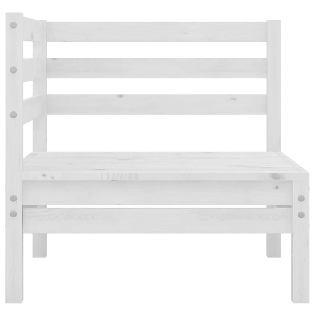 Helloshop26 - Salon de jardin meuble d'extérieur ensemble de mobilier 4 pièces blanc bois de pin massif - Imagen 3