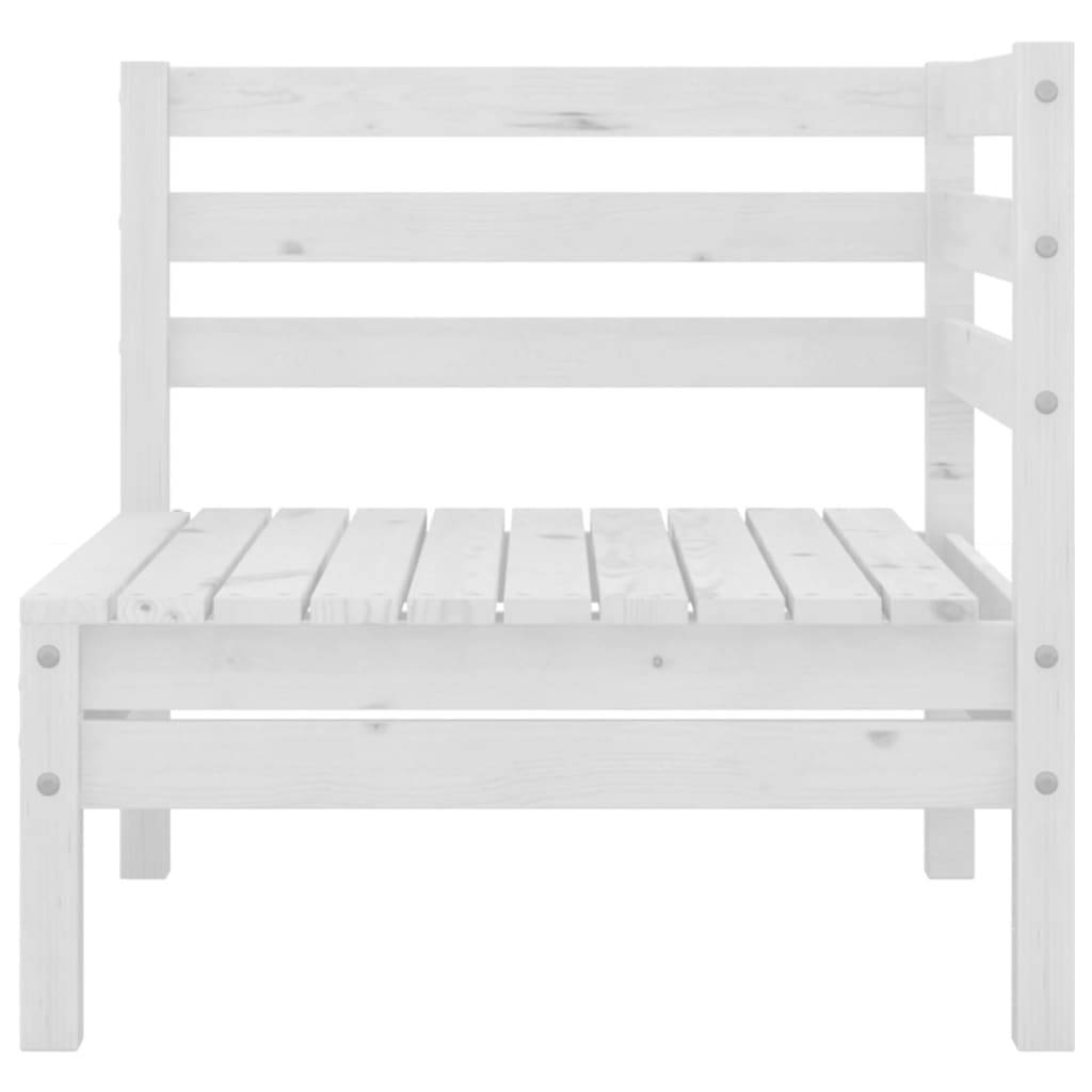 Helloshop26 - Salon de jardin meuble d'extérieur ensemble de mobilier 4 pièces blanc bois de pin massif - Imagen 4