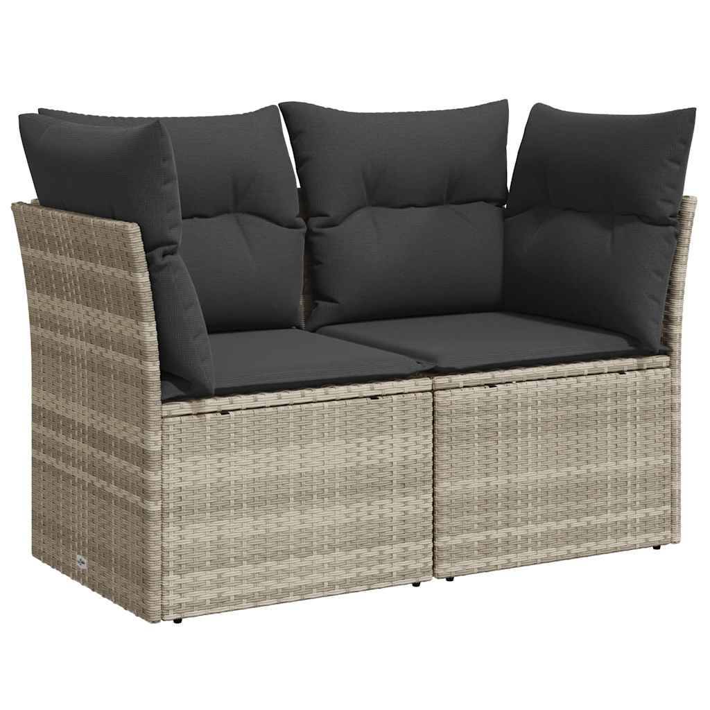Canapé de jardin | Canapé D'extérieur | Sofa De Jardin 2 places et coussins gris clair résine tressée Maison Chic - Image 1