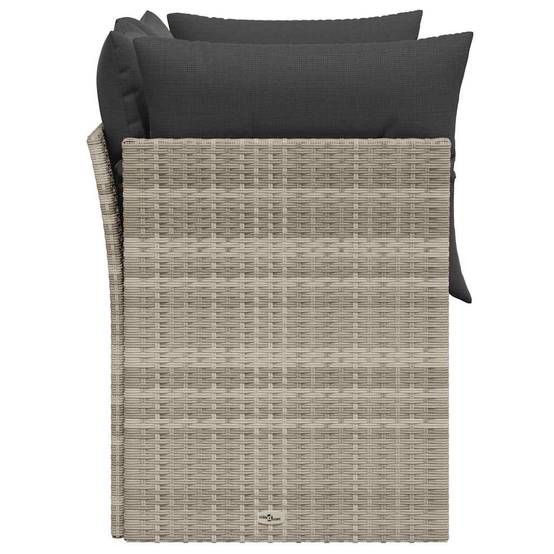 Canapé de jardin | Canapé D'extérieur | Sofa De Jardin 2 places et coussins gris clair résine tressée Maison Chic - Image 5