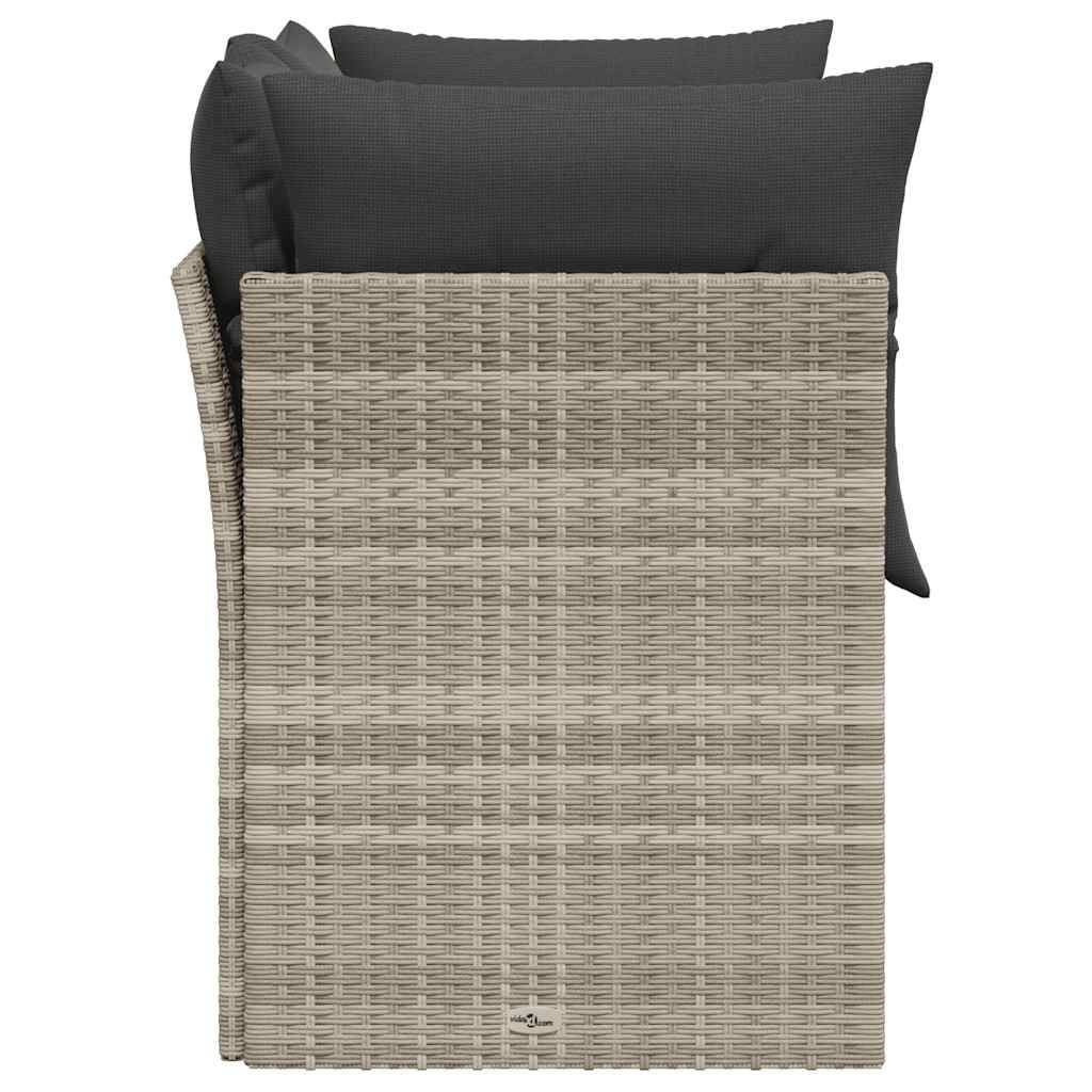 Canapé de jardin | Canapé D'extérieur | Sofa De Jardin 2 places et coussins gris clair résine tressée Maison Chic - Image 5