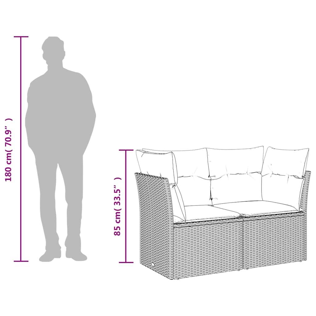 Canapé de jardin | Canapé D'extérieur | Sofa De Jardin 2 places et coussins gris clair résine tressée Maison Chic - Image 8